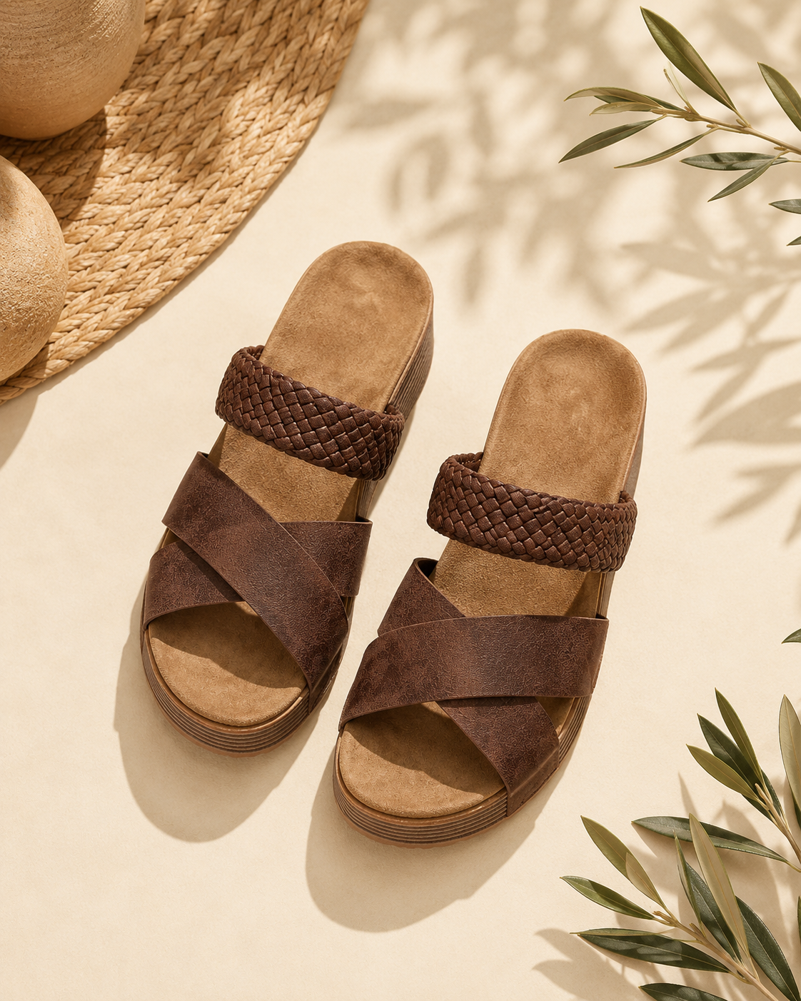 Karoo Weave Wedge Sandal — top view