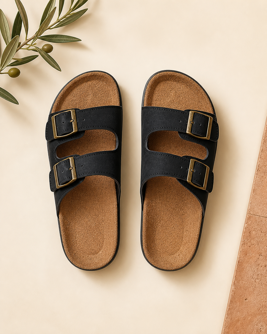 Karoo Double-Strap Sandal — Black — catalogue view