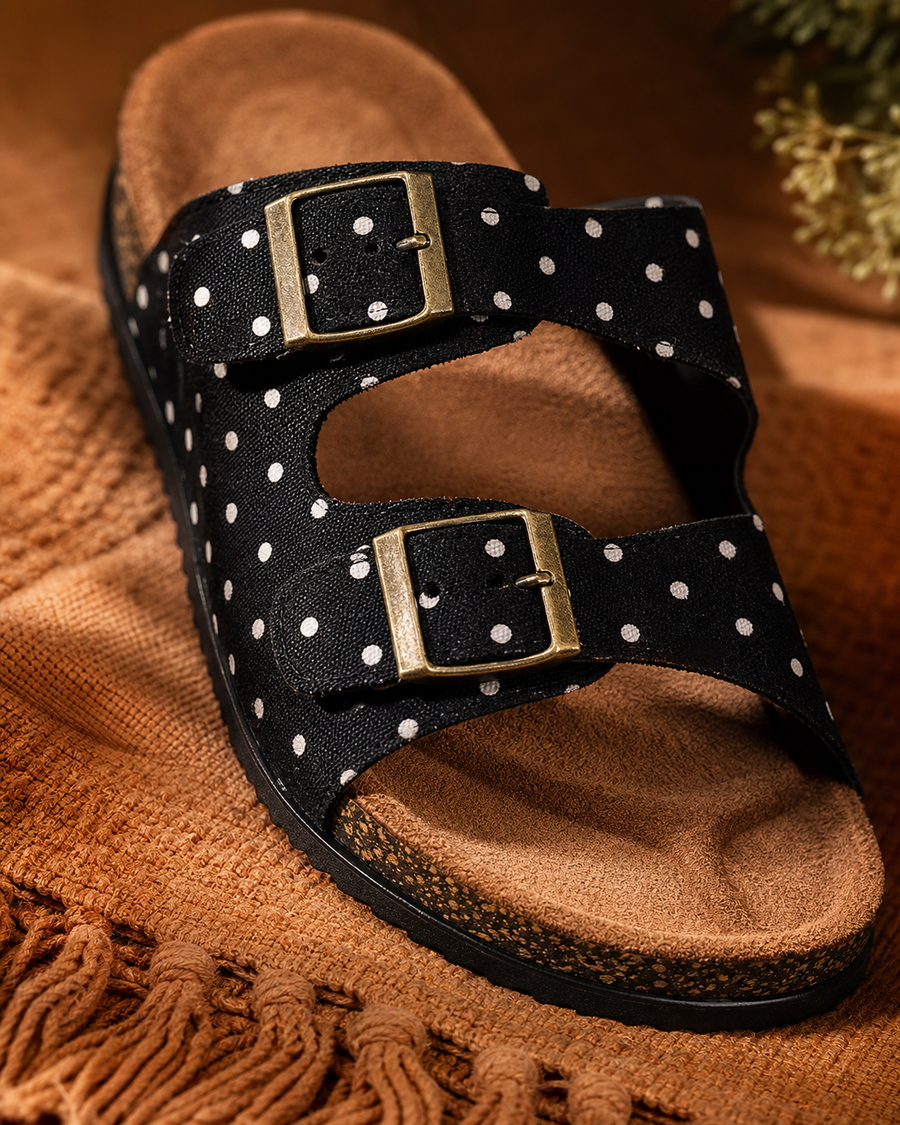 Dot & Dune Sandal — Black — detail view