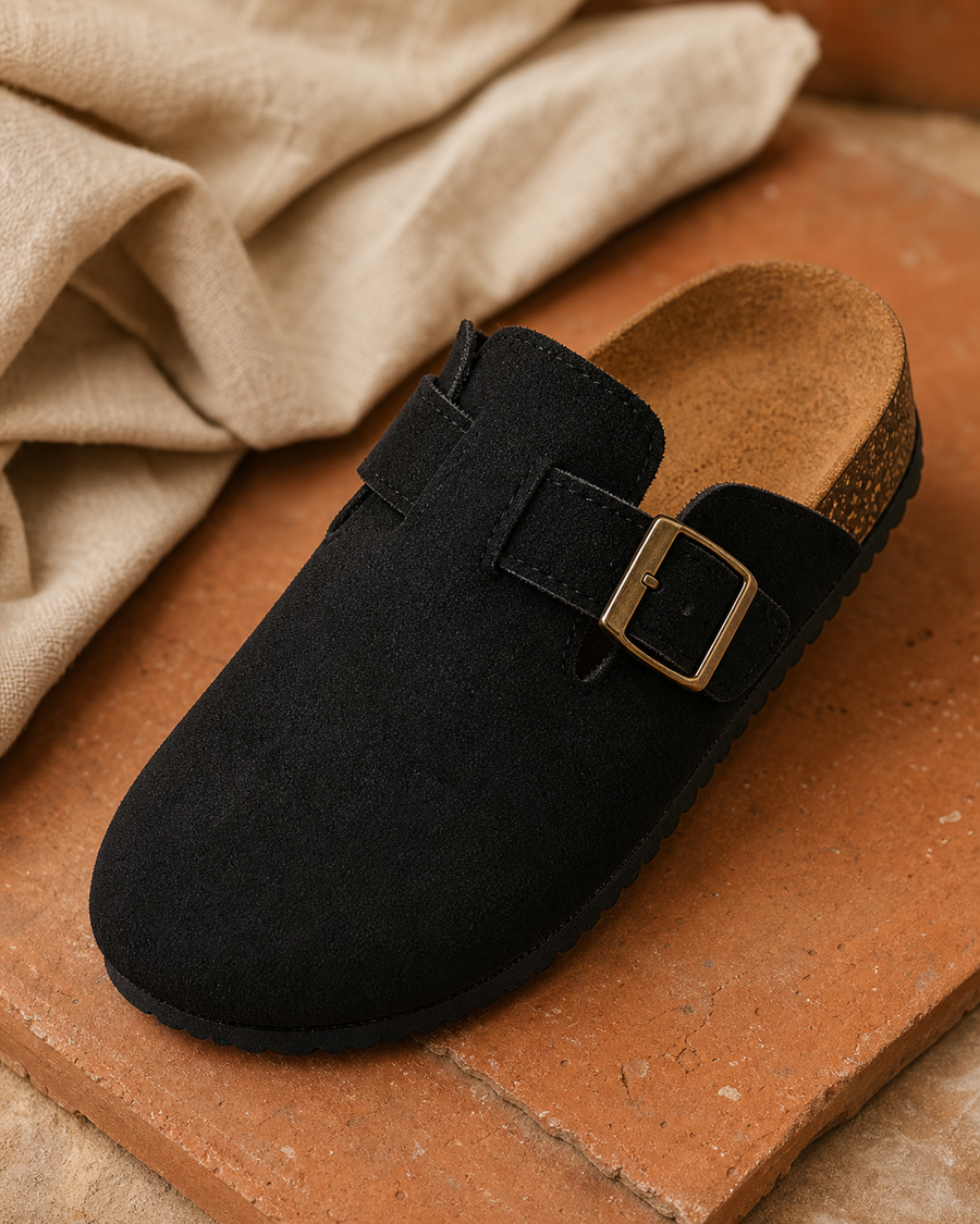 Nightfall Comfort Clog — Black — detail view