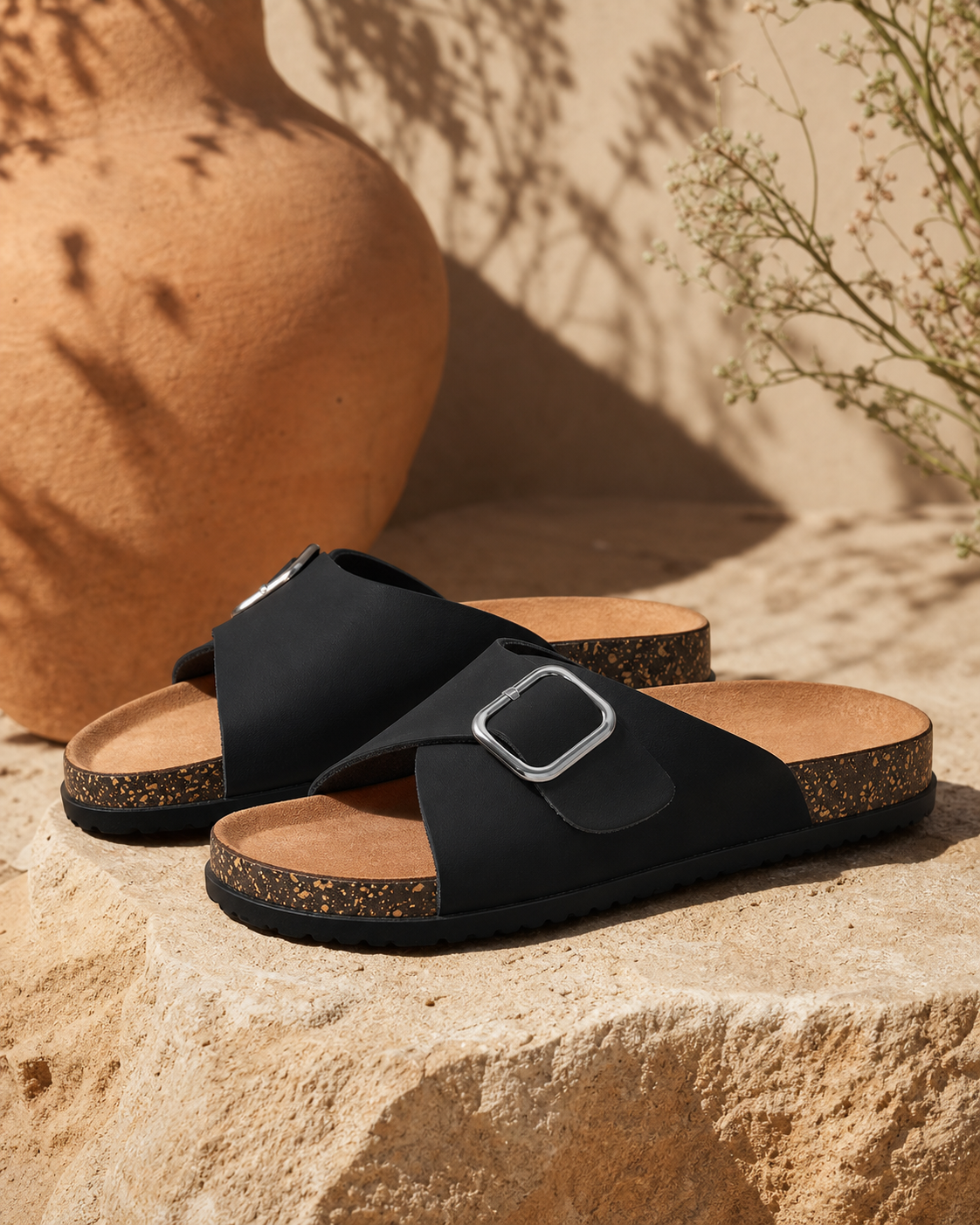 Onyx One-Buckle Slide — studio view