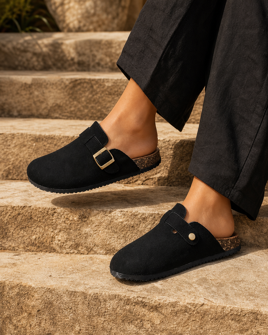 Nightfall Comfort Clog — Black — lifestyle view