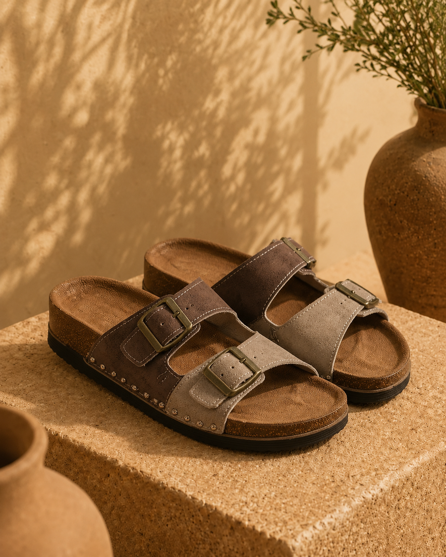 Sundown Two-Tone Stud Sandal