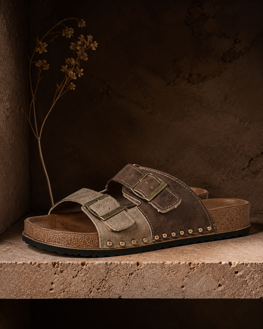 Sundown Two-Tone Stud Sandal