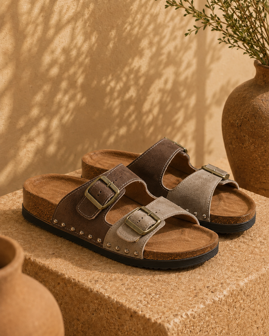 Sundown Two-Tone Stud Sandal