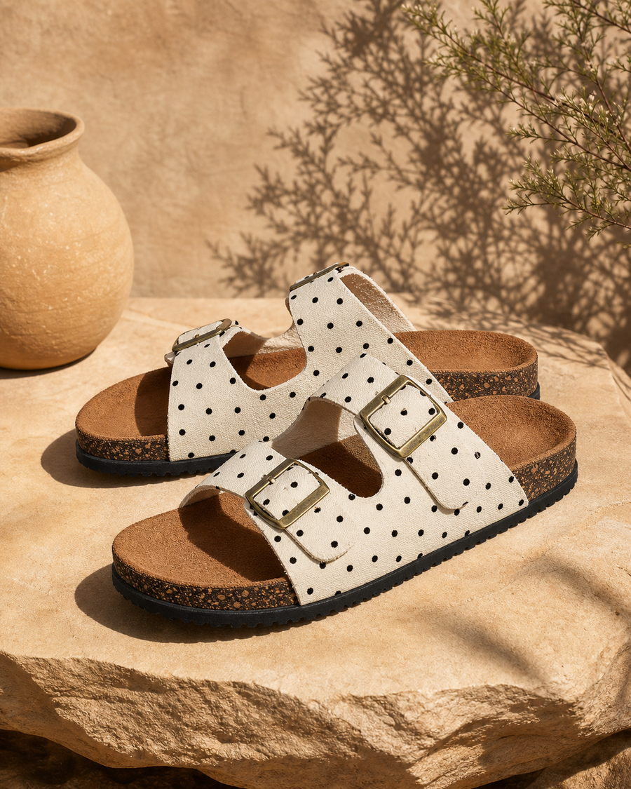 Dot & Dune Sandal — Off-White — studio view
